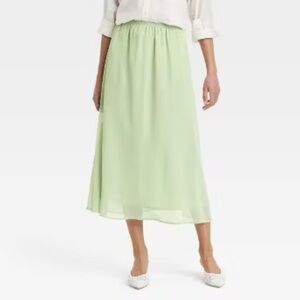 A New Day Green Midi Skirt